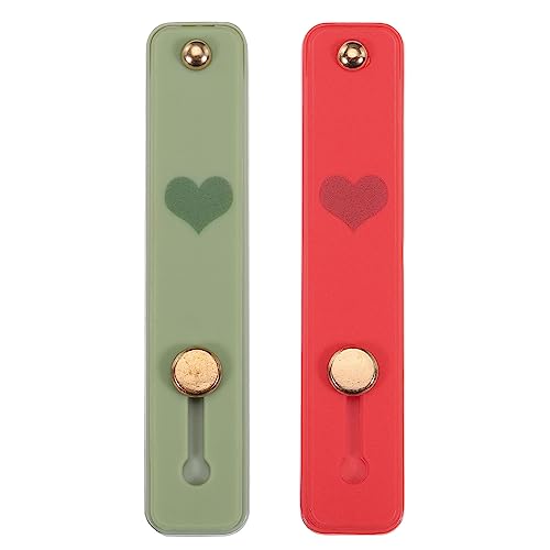MECCANIXITY 2 Pcs Phone Loop Finger Holder Silicone Phone Strap Grip Holder Cell Phone Grip Stand for Most Smartphones Green,Red - color: Green,Red