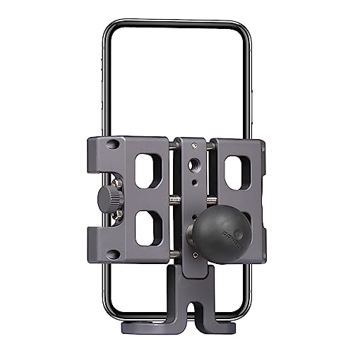 FANAUE Motorcycle Phone Mount, Aluminum Alloy Bike Handlebar Cell Phone Holder Compatible with 1 inch RAM Ball Mounts and Scooter UTV/ATV, Bicycle Phone Mount for iPhone 5.5-7" Smartphone