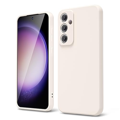 oakxco for Samsung Galaxy S23 FE Phone Case Liquid Silicone, Cute Thin Slim Soft Rubber TPU Plain Smooth Gel Cover for Women Girl Aesthetic Design, Matte Solid Protective & Shockproof, Beige - color: Beige, size: S23 FE
