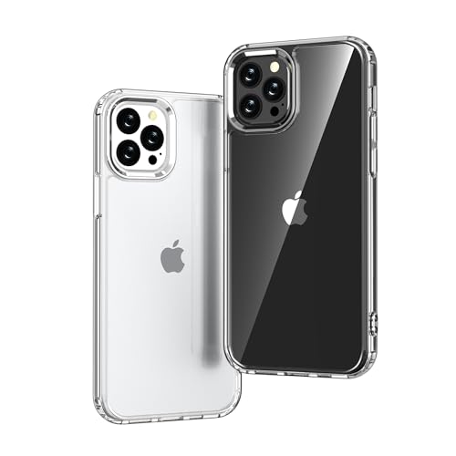 ONES for iPhone 12 Pro Max Clear Slim Hard Case Military Grade Protection [Shockproof Airbags] Raise Edges Protect Camera & Screen, [Anti Yellow & Slip] PC + TPU Hybrid Transparent Silicone Cover - color: HD Highly Clear, size: iPhone 12 Pro Max