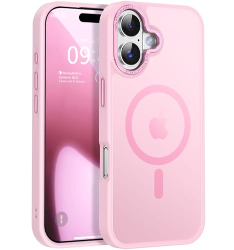 Newfuture Magnetic for iPhone 17 Case Matte Shockproof, Chalk Pink | Military Drop Protection, Slim Matte Anti-Fingerprint, Compatible with Magsafe, Camera Guard, Translucent Protective Cover - color: Chalk Pink, size: iPhone 17 6.3 inch
