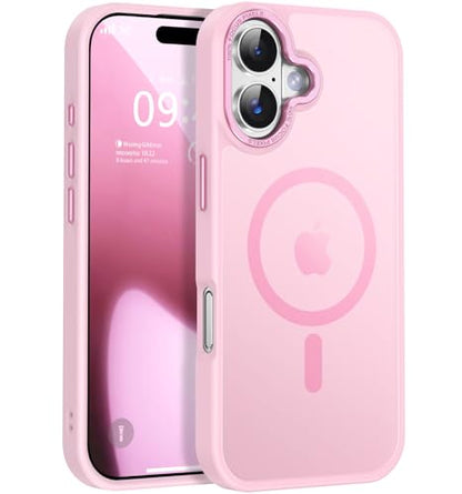 Newfuture Magnetic for iPhone 17 Case Matte Shockproof, Chalk Pink | Military Drop Protection, Slim Matte Anti-Fingerprint, Compatible with Magsafe, Camera Guard, Translucent Protective Cover - color: Chalk Pink, size: iPhone 17 6.3 inch