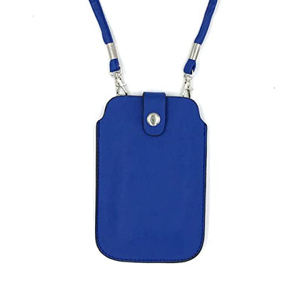 Tapp Collections Leather Neck Pouch for Phone (Style 2) - Blue - color: Blue
