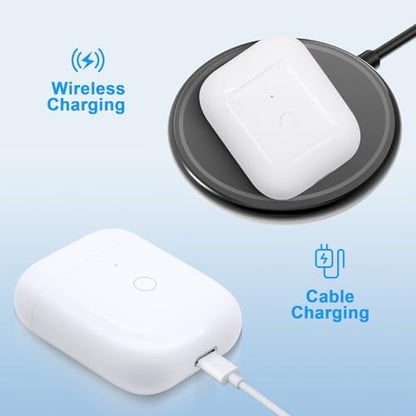 Wireless Charging Case Compatible with AirPods 1 & 2, Replacement for AirPod Charger Case with Bluetooth Pairing Sync Button, Fast Charging 680mAh Battery, Indicator Light