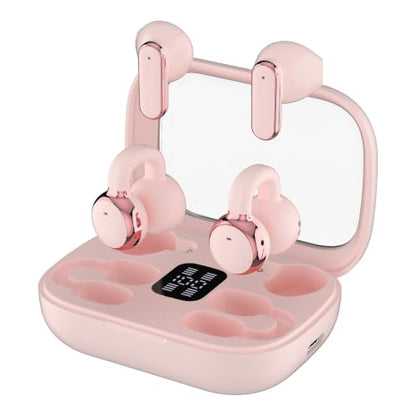RCA EarSwitch Pro 4-in-1 Duo TWS Wireless Earbuds, Bluetooth 5.4 Open-Ear & in-Ear Dual Buds with LED Charging Case, Touch Control, Built-in Mic, 6H Playtime for Sport & Office (Pink) - color: Pink
