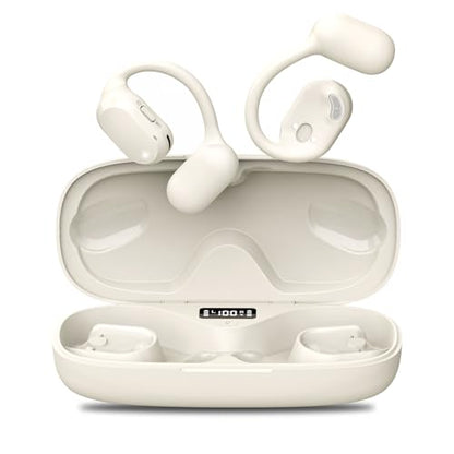 BANIGIPA Open Ear True Wireless Earbuds with Dual Mic for Calling - color: AIR02-Beige