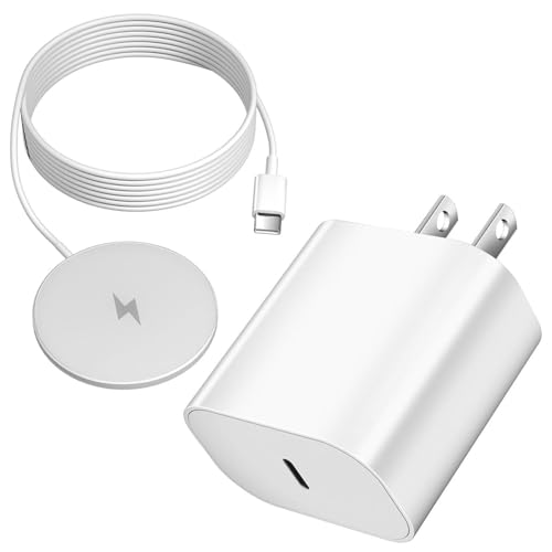 Magnetic Wireless Charger Apple Magsafe Charger,15W 6FT Fast iPhone Magnetic Wireless Charging Pad & USB C Apple Fast Charger Block for iPhone 16 ProMax/16 Pro/15 ProMax/15Plus/14/13/12/AirPods3/2/Pro