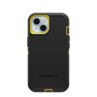 OtterBox iPhone 15, iPhone 14, & iPhone 13 (Only) - Defender Series Screenless Case - Night (Black & Yellow) - Rugged & Durable - with Port Protection - Holster Clip Includes - color: Night (Black & Yellow), style: Non-MagSafe
