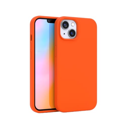 FELONY CASE for iPhone 15 Neon Orange Liquid Silicone Shockproof Case | Shock-absorbing construction with raised camera and screen edges provides reliable everyday drop protection. - color: Neon Orange, size: iPhone 15 without MagSafe