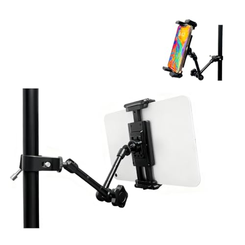 Multi-Scene Universal Tablet Holder 360° Adjustable Mount for Treadmills, Exercise Bikes, Strollers, Wheelchairs, Golf Carts & More, with Secure Clamp for 4.7–12.9" Tablets & Phones