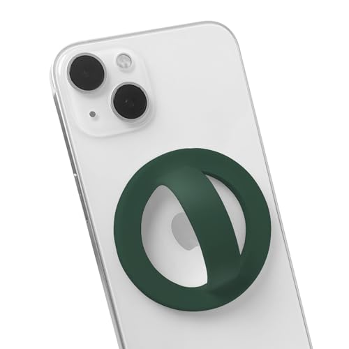 Magnetic Silicone Phone Grip | Super Strong Magnetic Design, 360° Rotation, Comfortable Grip, Compatible with iPhone 16/15/14/13/12 Series, Perfect for Selfies and Watching Videos (Dark Green) - color: Dark Green