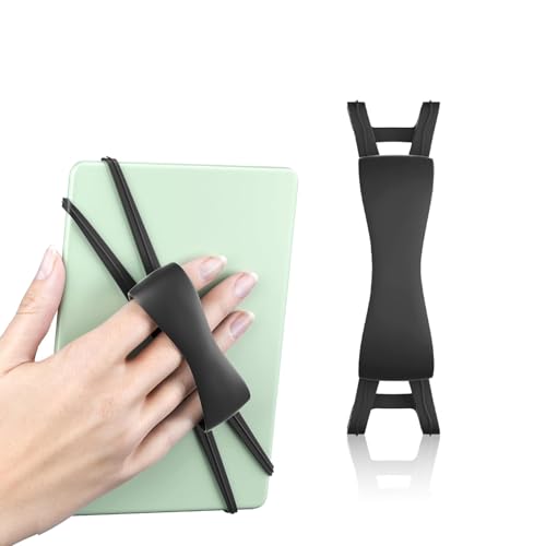 Universal Phone & Tablet Hand Strap Holder - Elastic Finger Grip for Kindle Paperwhite/Oasis, iPad mini, Samsung Tablets & Smartphones (4.7 to 8 Inches) | ﻿ (Black) - color: Black