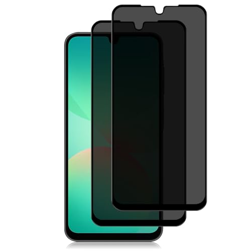 2 Pack Privacy Screen Protector for Samsung Galaxy A26, Tempered Glass Film full Coverage Anti Scratch, Anti-Spy, 9H Hardness, Bubble Free for Samsung Galaxy A26 Privacy Screen Protector - size: Samsung Galaxy A26