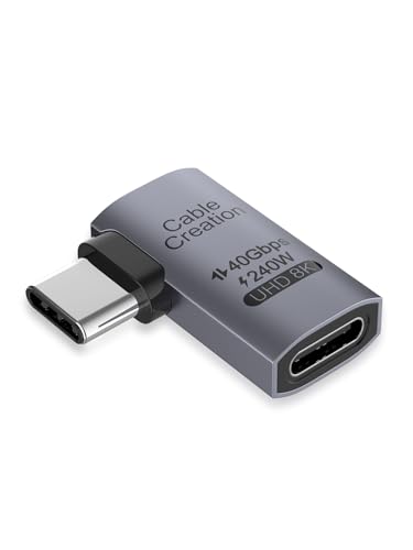 CableCreation Right Angle USB C Adapter, USB C 90Degree Adapter 40Gbps 240W - size: 1PCS, style: Right Angle
