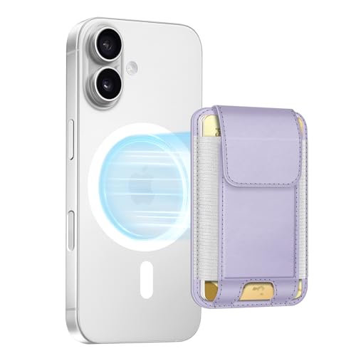 FINPAC MagSafe Wallet Magnetic Card Wallet Holder for Women Men - color: Light Purple