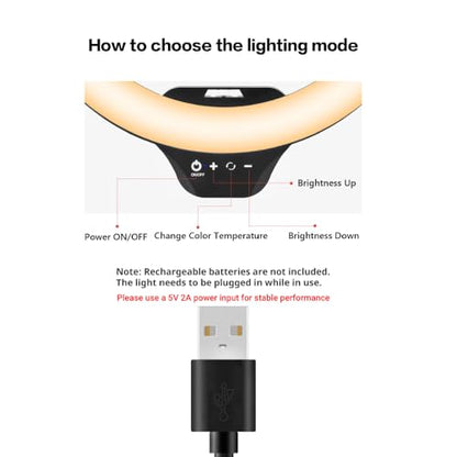 Sensyne 14" Ring Light with Tripod Stand, LED Circle Light with Phone Holder, for Photo Selfie, Video Recording, Zoom Meeting - size: 14-inch