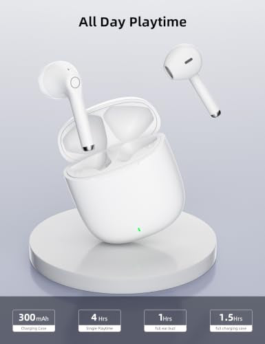 ACAGET Bluetooth Headphones True Wireless Earbuds for Laptop Smartphone TV - color: White