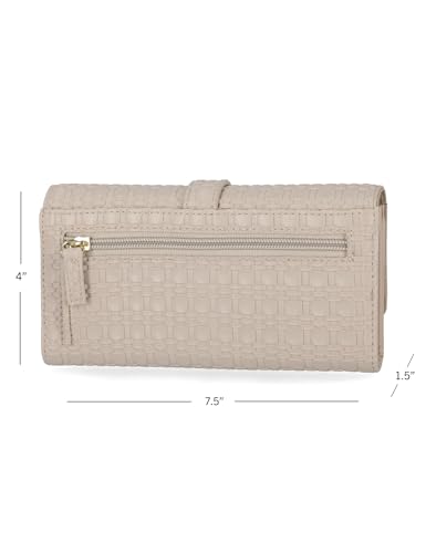 Mundi File Master Womens RFID Blocking Wallet Clutch Organizer With Change Pocket - color: Oatmeal, size: One Size