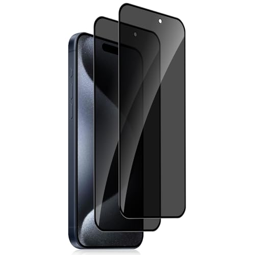 2 Pack for iPhone 15 Pro Max Privacy Screen Protector, Anti Spy Tempered Glass Film, Anti-Spy Protection for iPhone 15 Pro Max Screen Protector - size: iPhone 15 Pro Max