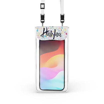 C&K GLOBAL Korean IP68 Waterproof Phone Pouch - Aloha-Inspired Dry Bag Case for iPhone 17 16 15 14 Pro & Galaxy S26 S25 S24 - Made in Korea, Universal Waterproof Case with Detachable Lanyard (White) - color: White