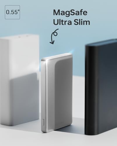 ULiXWH 10,000mAh for MagSafe Power Bank Ultra-Slim Fast Charging for Travel - color: Silver