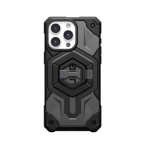 URBAN ARMOR GEAR UAG Magnetic Phone Ring Stand Compatible with MagSafe Magnet, Removable Metal Finger Ring Grip & 360 Rotation Adjustable Kickstand for iPhone 17, Galaxy S26, Black/Silver