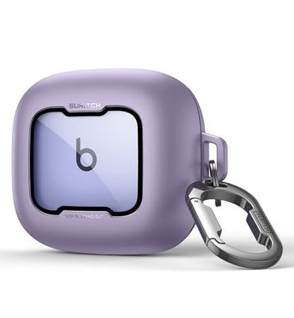 SURITCH for Beats Powerbeats Pro 2 Case Cover, Magnetic Locking Cases for Beats Powerbeats Pro 2 2025, Shockproof Bumper Protective Covers with Carabiner & Keyring & Cleaner Kit, Purple - color: Purple