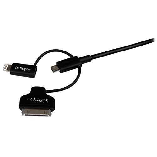 StarTech 3ft/1m Lightning, 30-pin Dock, Black (LTADUB1MB) - style: 8-pin lightning|micro-USB|30-pin dock