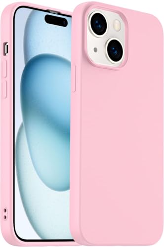 Compatible with iPhone 15 Case 6.1, Slim Silicone 3 Layers Full Covered Soft Gel Rubber Cover Protective Phone Case with Anti-Scratch Microfiber Lining (Pink) - color: Pink, size: iPhone 15