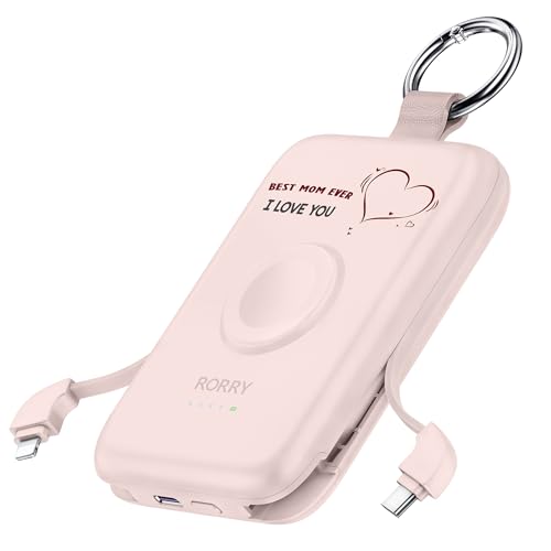 RORRY CharmGo Portable Charger, 10000mAh 20W Fast Charging Power Bank - color: Mom-Pink