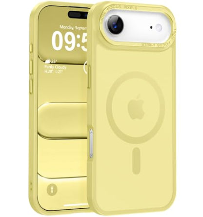 Newfuture Magnetic for iPhone Air Case Matte Shockproof, Yellow | Military Drop Protection, Slim Matte Anti-Fingerprint, Compatible with Magsafe, Camera Guard, Translucent Protective Cover - color: Yellow, size: iPhone Air 6.5 inch
