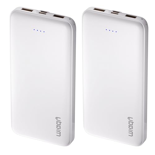 Miady 2-Pack Portable Charger 10000mAh Power Bank 22.5W Travel Battery Pack - color: White+White
