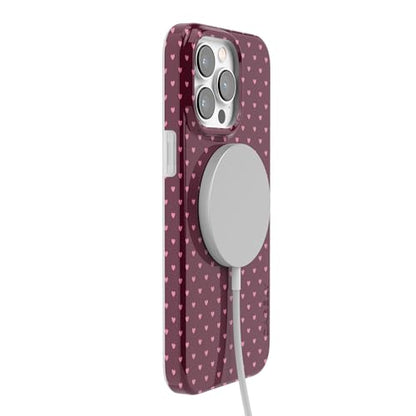 Casely iPhone 14 Pro Case | Heart Noir | Tiny Hearts | Compatible with MagSafe | Classic Ultra Slim Design - color: Heart Noir | Tiny Hearts, size: iPhone 14 Pro