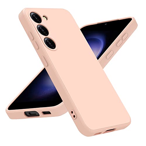 Vanjua Case for Samsung Galaxy S23 (Only), Stylish Liquid Silicone Slim Full-Body Protective Cover Compatible with Samsung Galaxy S23 5G 6.1 Inch Phone Case (Pink) - color: Pink