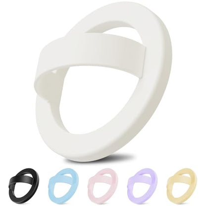 Magnetic Finger Loop Grip for iPhone 17/16/15/14/13/12 Series, White - color: White