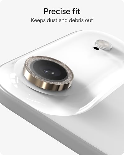 ZAGG iPhone Camera Lens Protector for iPhone Air - Gold Glitter, Camera Ring, Maximum Impact & Scratch Protection, Anti-Reflective Technology, Smudge-Resistant, Precise Fit, Glass Elite - color: Gold Glitter