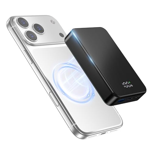 Magnetic Portable Charger for Magsafe Power Bank, 26800mAh 20W PD Large Capacity Aluminum Alloy USB-C in&Out Wireless Fast Charging Battery Pack for iPhone 17Pro Max/16/15/14/13/12 Series, Black - color: Black