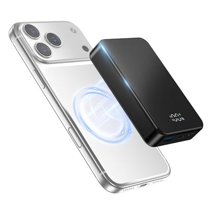 Magnetic Portable Charger for Magsafe Power Bank, 26800mAh 20W PD Large Capacity Aluminum Alloy USB-C in&Out Wireless Fast Charging Battery Pack for iPhone 17Pro Max/16/15/14/13/12 Series, Black - color: Black