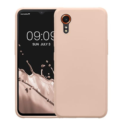 kwmobile Case Compatible with Samsung Galaxy Xcover7 Case - Soft Slim Protective TPU Silicone Cover - Coconut Swirl - color: Coconut Swirl