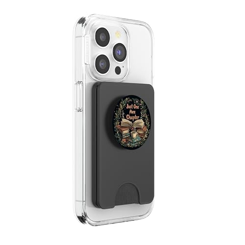 Just One More Chapter Book Lover Bookworm Reading Librarian PopSockets PopWallet for MagSafe - style: Magnetic PopWallet