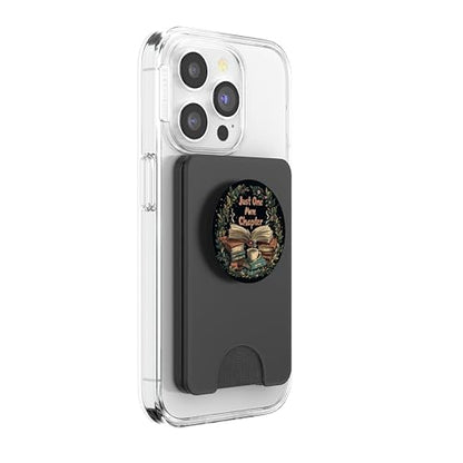 Just One More Chapter Book Lover Bookworm Reading Librarian PopSockets PopWallet for MagSafe - style: Magnetic PopWallet