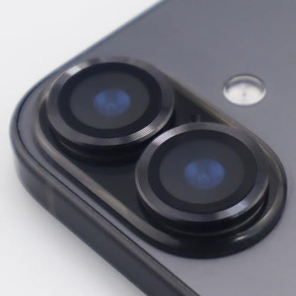 for iPhone 17 Camera Lens Protector Metal Tempered Glass Screen Accessories Cover (Black) - color: Black