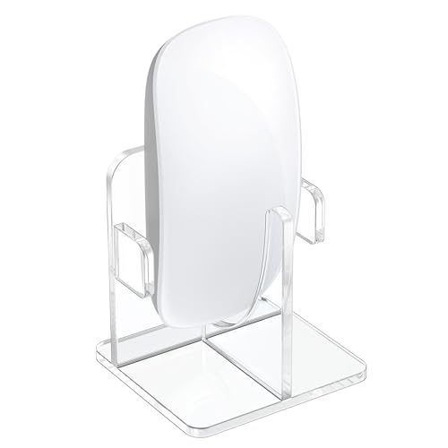 kwmobile Vertical Bluetooth Mouse Desk Stand Compatible with Apple Magic Mouse 1 / Magic Mouse 2 / Logitech Pebble Wireless Stand - Wireless Mouse Base Holder - Cutouts for Upright Charging Storage