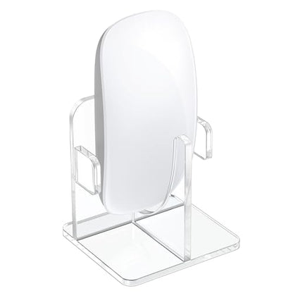 kwmobile Vertical Bluetooth Mouse Desk Stand Compatible with Apple Magic Mouse 1 / Magic Mouse 2 / Logitech Pebble Wireless Stand - Wireless Mouse Base Holder - Cutouts for Upright Charging Storage