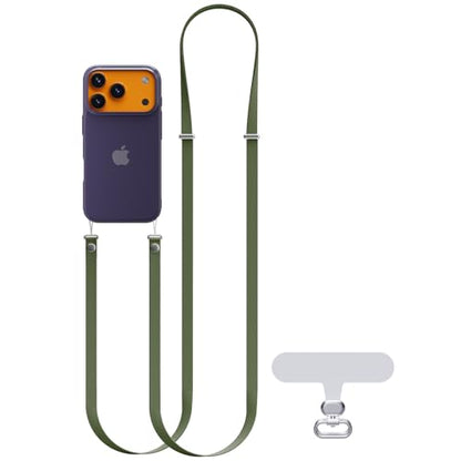 Hokone Lanyard Crossbody Strap for iPhone 17 Series, Adjustable Anti-Theft Neck Holder with Magnetic Strap & Quick Release - color: Green
