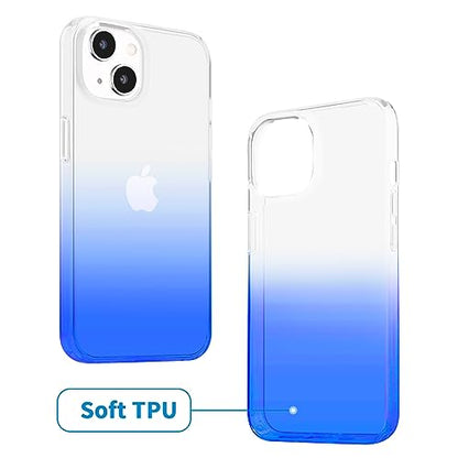 JJGoo Compatible with iPhone 14 Case Clear, Soft Shockproof Protective Slim Thin Phone Bumper Cover Transparent Phone Case, Gradient Blue - color: Gradient Blue