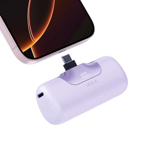 iWALK Portable Charger 5500mAh Next-Gen Small Power Bank 22.5W Fast Charging Battery USB-C Portable Phone Charger for iPhone 18/17/16/15 17 Plus 17 Pro Max iPad, Samsung Galaxy S25 S24 Android,Purple - color: Purple