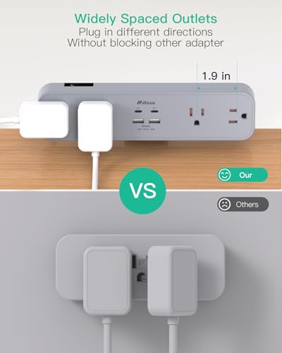 Mifaso PD30W Desk Clamp Power Strip, Surge Protector, Fast Charging Station - color: Gray, size: PD30W