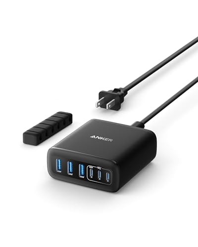 Anker Desktop Charger, Fast Charging USB C Charger with 112W Max 6-Port - color: Black