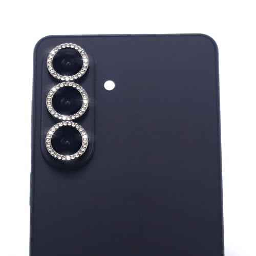 for Samsung Galaxy S26 / S26 Plus Camera Lens Protector, Bling Diamond Metal Ring Tempered Glass Lens Cover, Sparkly Rhinestone Accessories (Black) - color: Black